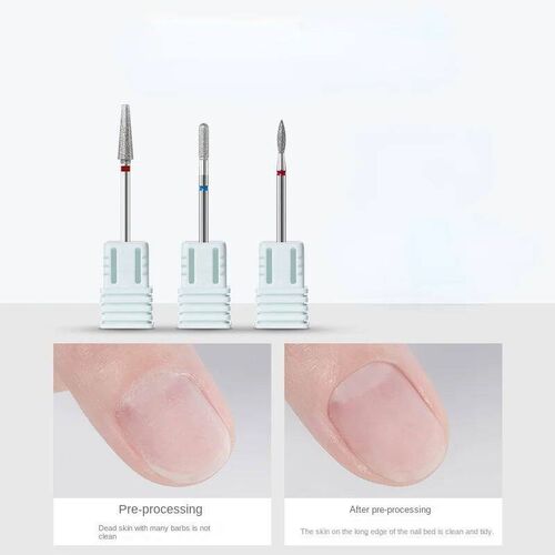 Fine Diamond Nail Drill its Flame Shape Russian Mills Cuticl