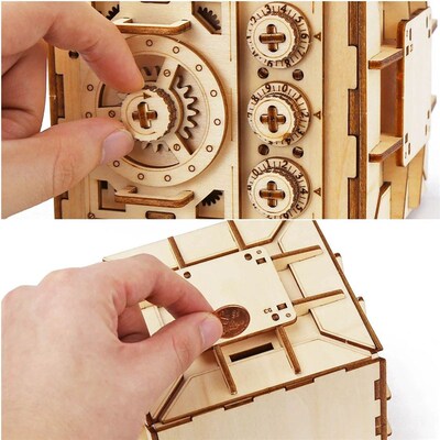 Wooden Puzzle DIY Locker Puzzle Box with Combination Mode