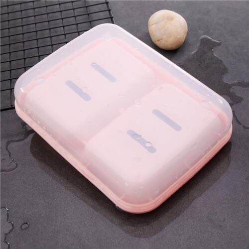 Creative Double Soap Box for Bathroom with Lid, Drainable So