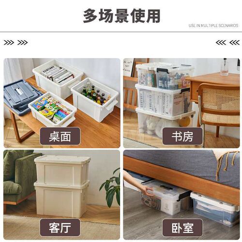 spacexpert Transparent Solid Color Storage Box Plastic Large