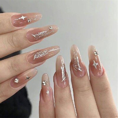 1Pcs Colorful Hollow Butterfly Liquid Temperament Nail