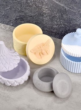 Gypsum Honey Bee Jar Silicone Molds for DIY Concrete Epoxy C