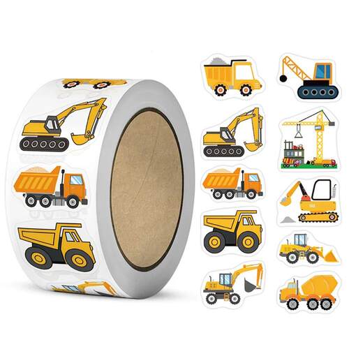 100-500pcs Cartoon Engineering Vehicle Stickers, Encourageme