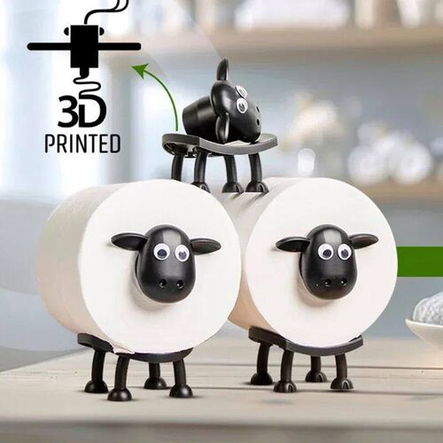 Sheep Toilet Paper Stand, Adorable Resin, Sheep Fabric Box,