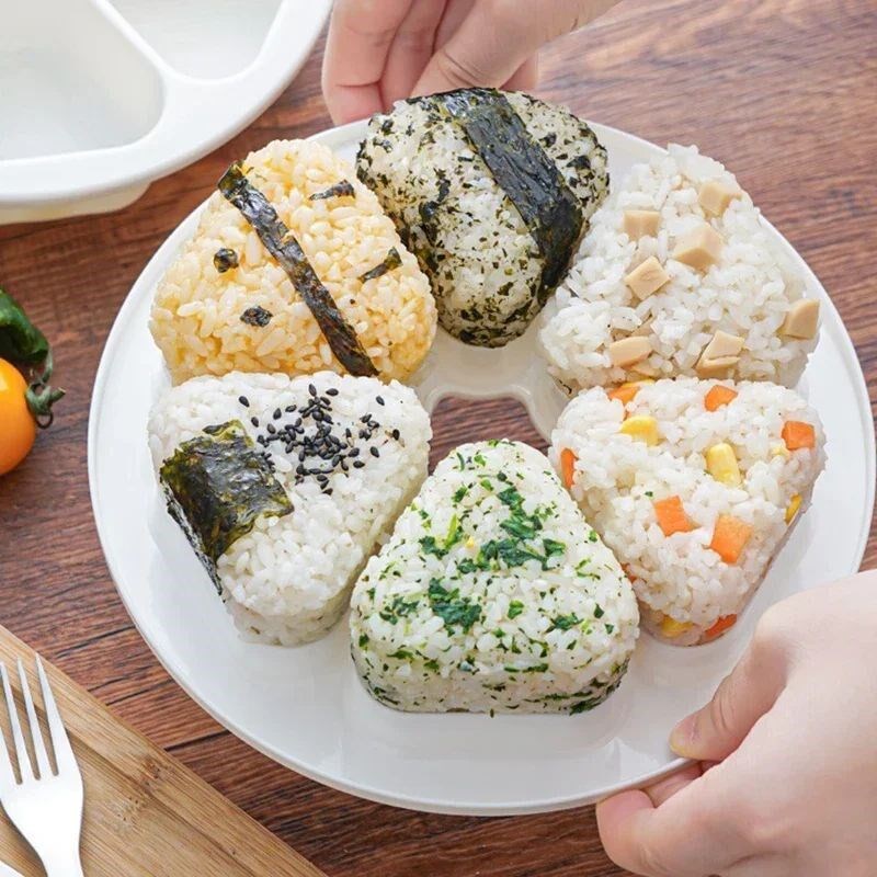 Onigiri Mould Triangle Bento Box Japanese Sushi Making Kit S - 实物图