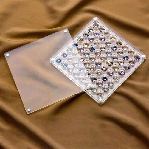 36/64/100 Grids Nail Accessories Storage Box Transparent