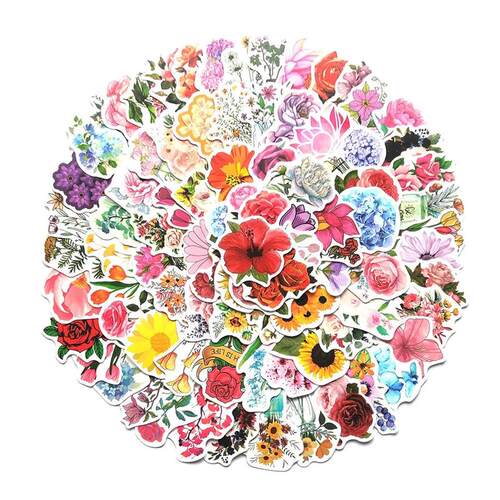 10/30/50/100pcs Flowers Stickers Laptop Bicycle Guitar Skate