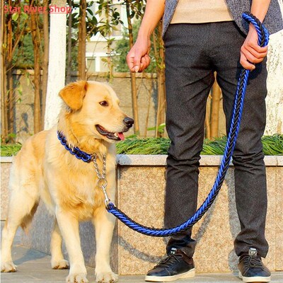 Double Strand Rope Large Dog Leashes Metal P Chain Buckle Na