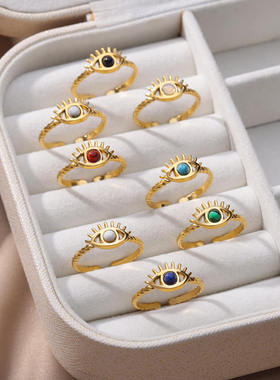 Colorful Ball Opal Ring Natural Stone Rings For Women Open