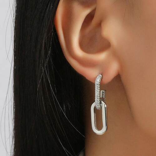 Fashion Statement Earring Retro Micro Inlaid Zircon