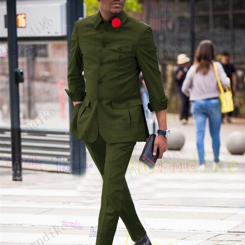 Thorndike  New Solid Wedding Suits For Men Button Groom Men