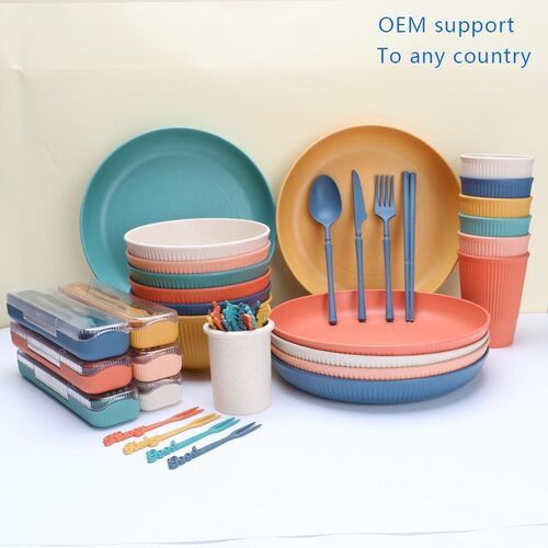 g bowls, plates, cups, knives, forks, spoons, chopsticks set