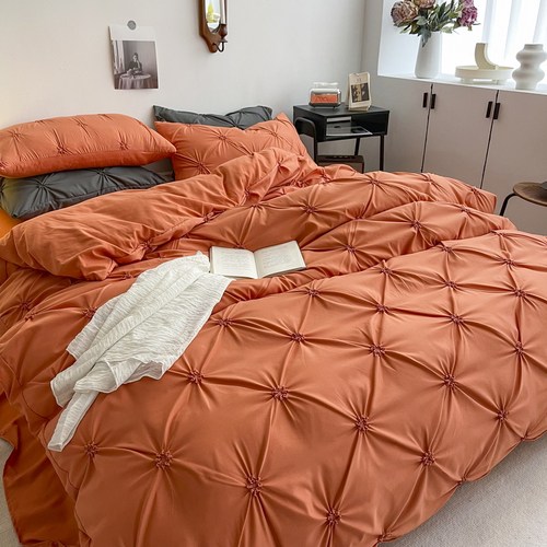 4pc bedsheet sets bed fitted sheet blanket duvet cover set
