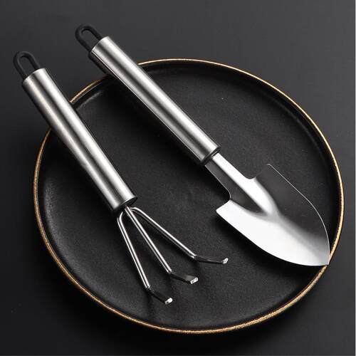 Mini Stainless Steel Flower Pot Loosening Rake, Small Grabbi