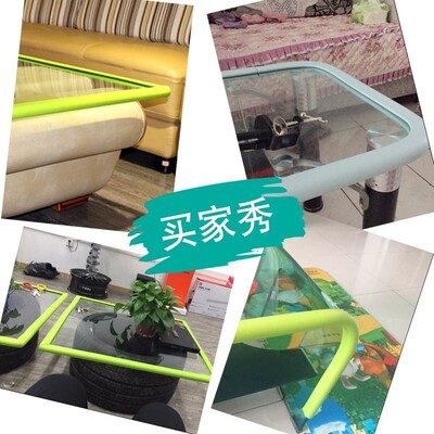 Baby table bubble wrap angle of a U-shaped glass edging tabl