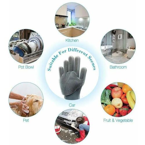 Dishwashing Cleaning Gloves Magic Silicone Rubber Dish Washi