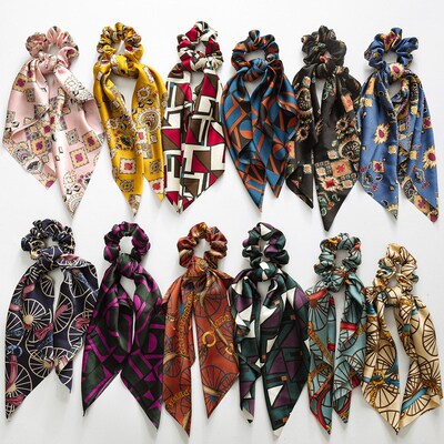 Fashion Floral Single Printed Scrunchie Elastic Hair Band Fo
