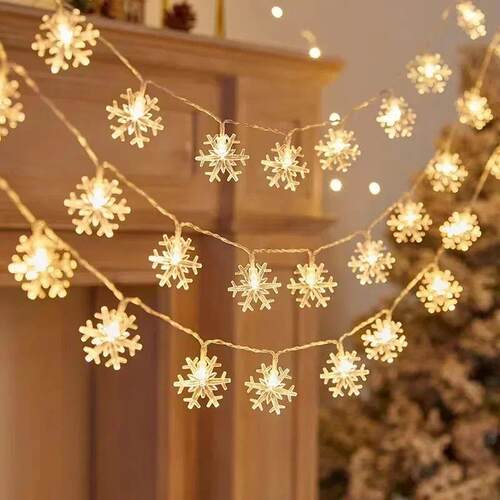 10M Snowflake Fairy Lights Snow LED String Lights USB/Batter