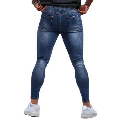 Mens Skinny brushed jeans design Classic Denim Trousers Casu