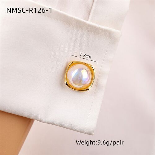 Pearl Heart Stainless Steel Cufflinks Fashionable Versatile