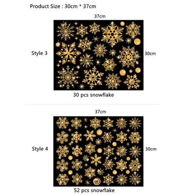 Merry Christmas Snowflake Window Glass Decal Glitter Effect