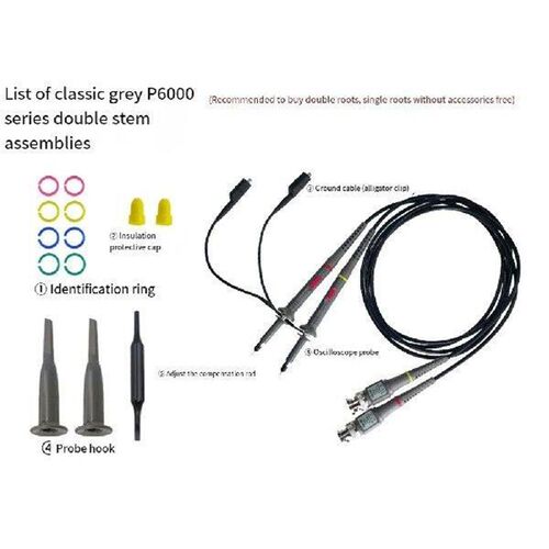 Robust 100MHz Oscilloscope Probe Set Including Dual BNC to