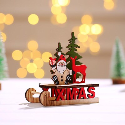 Christmas decoration items wooden DIY small gifts圣诞节