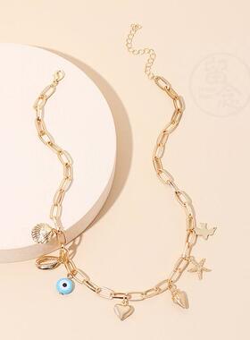 。Accessories ins cool wind devils eye clavicle chain tide