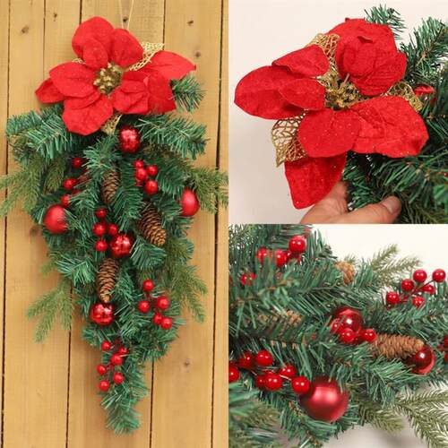 Christmas Front Door Wreath Red Berry Clusters Wreath Holida