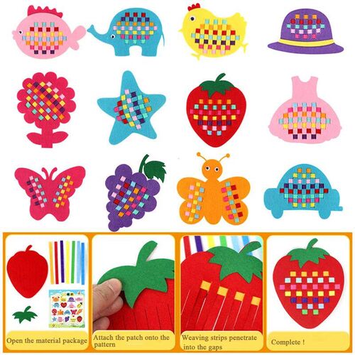 Childrens Handmade Weaving Toys Cartoon Chicken Flower Frui