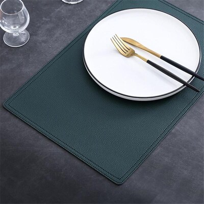 Chic Elegant Placemat PU Leather Pad Dining Table Mat Waterp