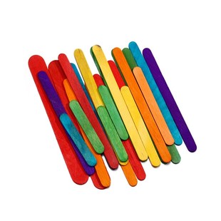 50pcs Colored Wooden Popsicle Sticks Ice Cream Stick Model T