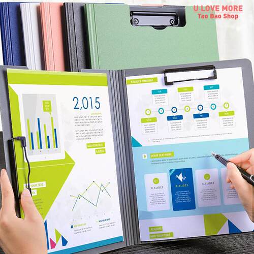 A4 File Folder Clipboard Writing Pad Memo Clip Board Double