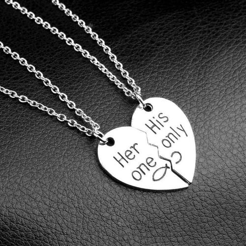 Fashion all-match Her one His only two-petal stitching heart