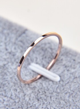 2MM Thin Titanium Steel Silver color Couple Ring Smooth Simp