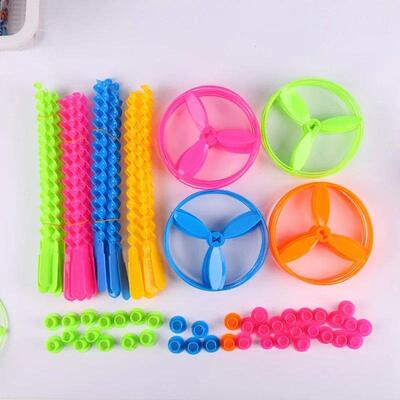 50pcs Helicopter Flying Disc Toys Twisty Saucers Kids Birthd