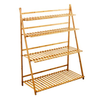 Multi-layer Balcony Flower Rack Solid Wood Indoor Floor-stan