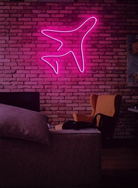 飞机irplne火车轮船造型Led霓虹灯卧室 教室 游戏室墙面装饰