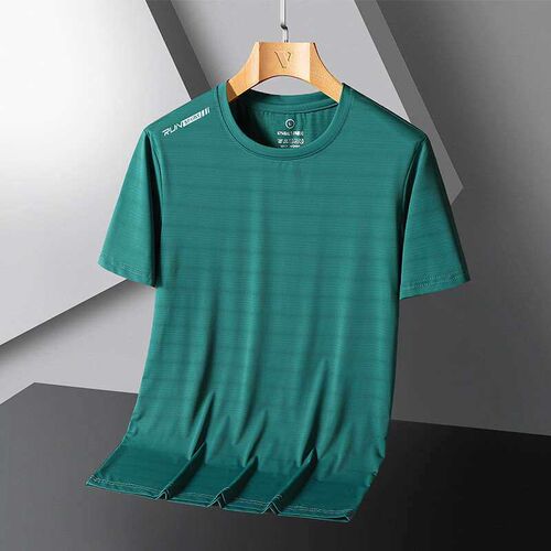 Outdoor Quick-drying Clothes Mens Ice Silk Crewneck Short-s