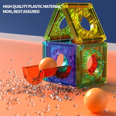 Light Magnetic Tiles Building Blocks for Kids, 3D Clear Educ