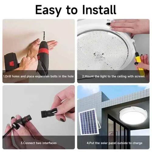 60/500W LED Solar Ceiling Light Pendant Light Outdoor Indoor
