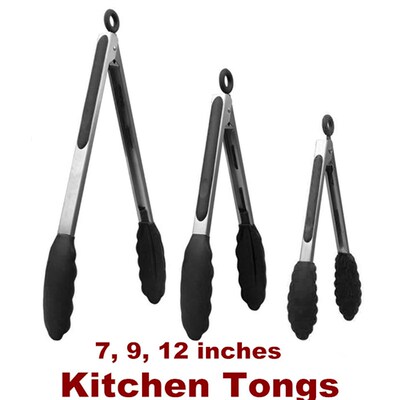 Kitchen Tongs for Cooking  Long Food Tongs for Grilling