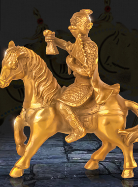 黄铜马上封侯摆件马到成功马上赢铜马工艺品客厅办公室装饰品