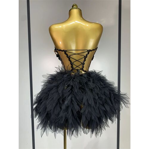 Sparkly Black Sequins Two Pieces Set for Women Party Evening