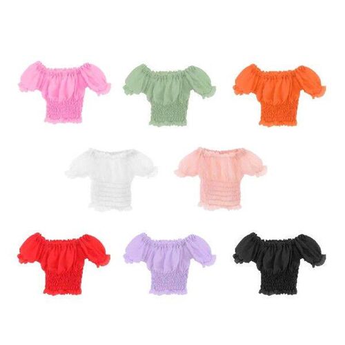 Handmade 1/6 Scale Puff Sleeve Top Tight Clothes Model Fit