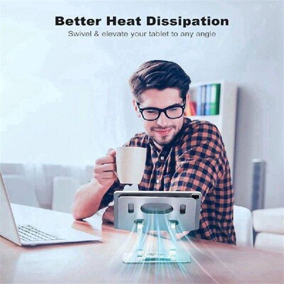 NEW-Foldable Adjustable Laptop Holder 360 Rotation Tablet