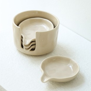 MOMO 手捏纹纯色陶瓷味碟前菜碟子火锅蘸料碟子装