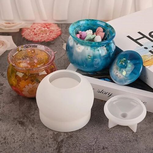 Jar Silicone Molds, Jar Resin Molds with Lid, Epoxy Molds fo