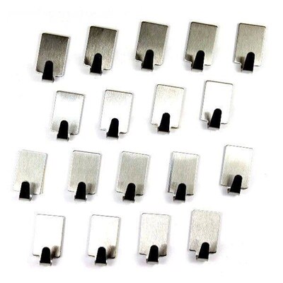36pcs Adhesive Stainless Steel Towel Hooks Towel Racks Wall