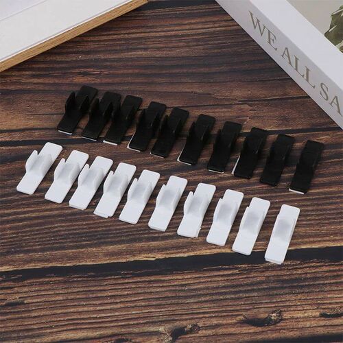10Pcs Self Adhesive Pen Holder Pencil Plastic Clip Holder De